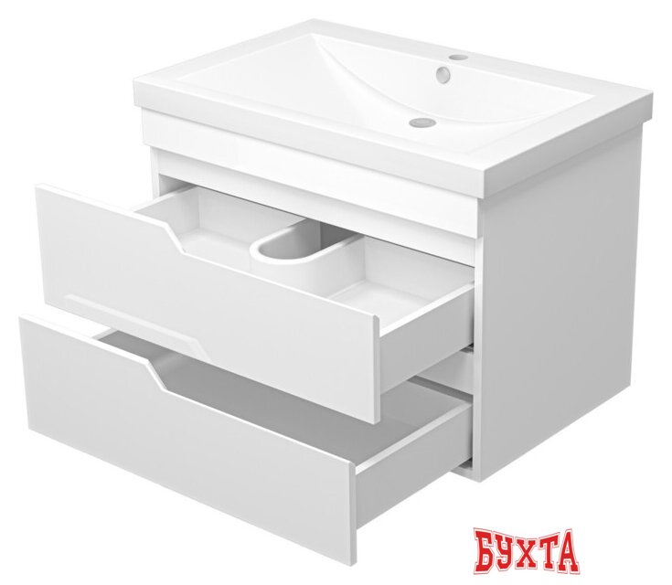 Мебель для ванных комнат Misty Тумба под умывальник Софт 75 П-Соф-01075-011П2Я 4