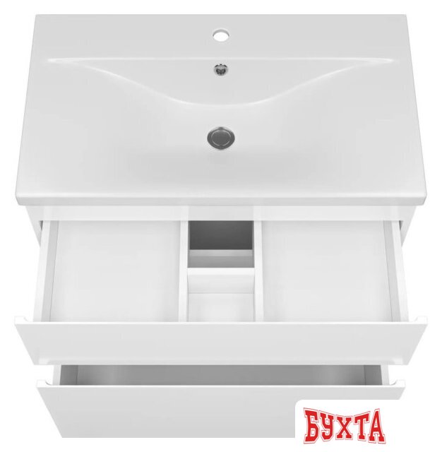 Мебель для ванных комнат Misty Тумба под умывальник Лаки 80 П-Лак-01080-0112Я+RCW-140380WH 5