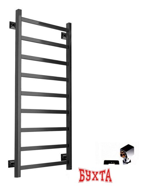 Полотенцесушитель Ростела Экспи Квадро V30 1/2" 8 перекладин 40x100 см (черный) 2