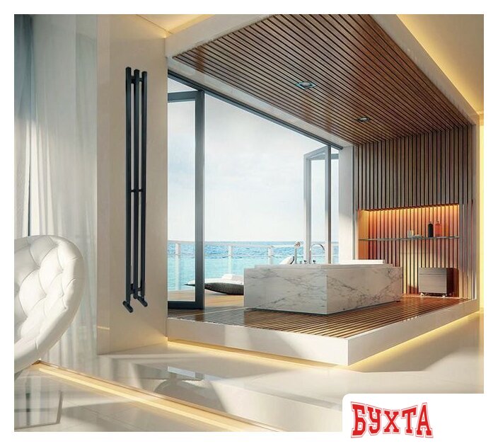 Полотенцесушитель Ростела Слим 1/2" 3 перекладины 12x150 см (черный) 2