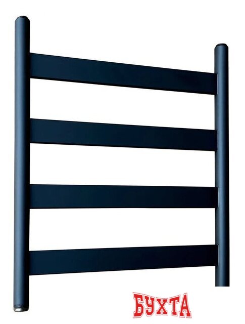 Полотенцесушитель Ростела Престиж нижнее подключение 1" 4 перекладины 50x60 см (черный)