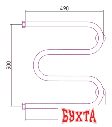 Полотенцесушитель Сунержа М-образный 500х500 2