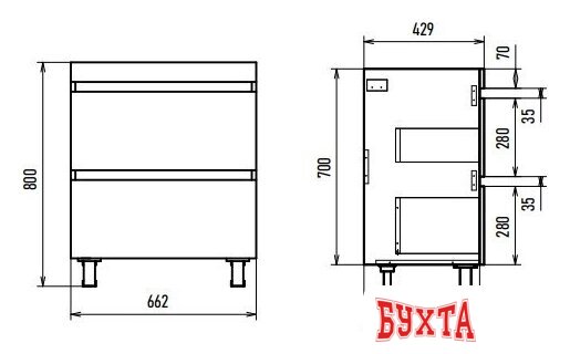 Мебель для ванных комнат Misty Тумба под умывальник Енисей 70 Э-Ени01070-0112Я 5