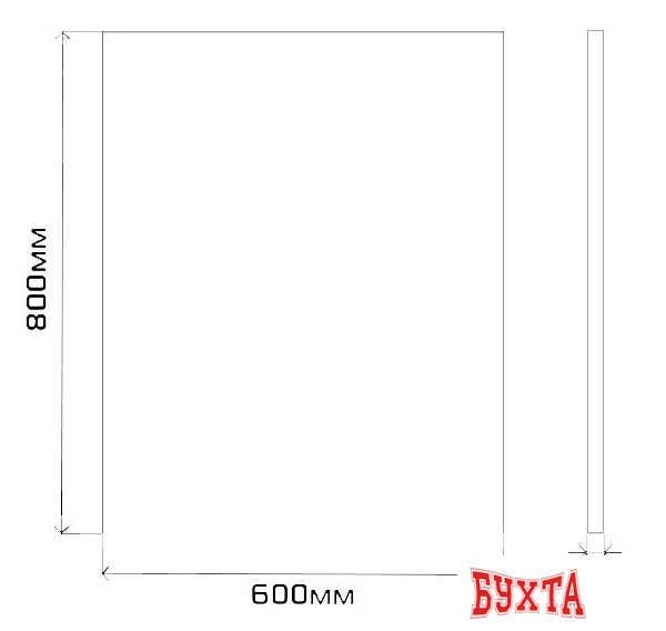 Мебель для ванных комнат Misty Марс - 60 Зеркало в алюминиевом профиле - Э-Марс02060-Алп 2