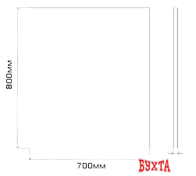 Мебель для ванных комнат Misty Марс - 70 Зеркало в алюминиевом профиле - Э-Марс02070-Алп 2