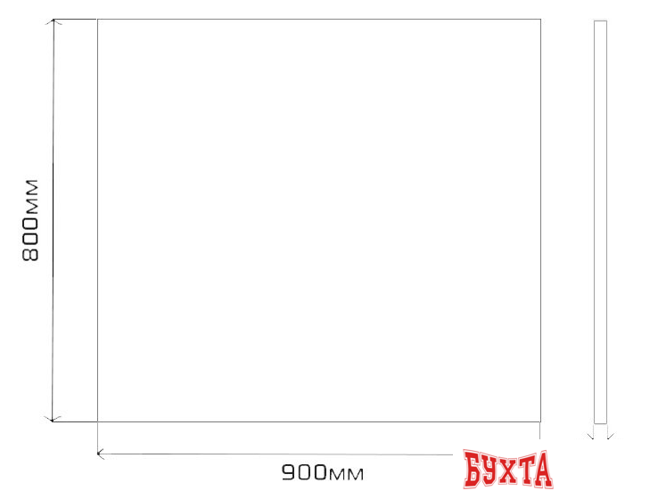 Мебель для ванных комнат Misty Марс - 90 Зеркало в алюминиевом профиле - Э-Марс02090-Алп 2