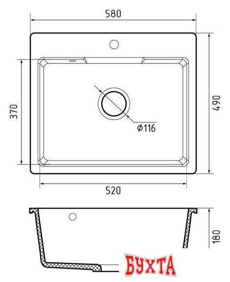 Кухонная мойка GranFest Urban GF-UR-658 (темно-серый) 5