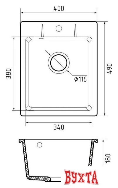 Кухонная мойка GranFest Urban GF-UR-240 (песочный) 3