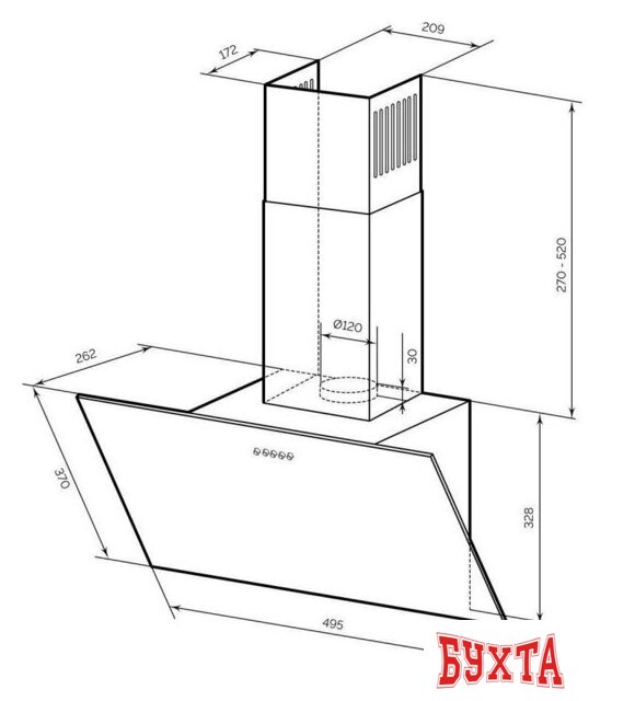 Кухонная вытяжка LEX Moza 500 (белый) 4