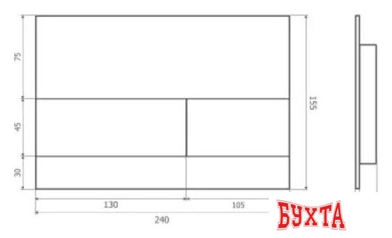 Панель смыва Axus 097TG Super Slim (золото) 2