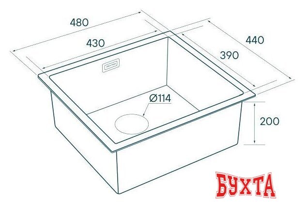 Кухонная мойка Paulmark Aller 48 Uni PM804844-BG (золото/брашированное золото) 2
