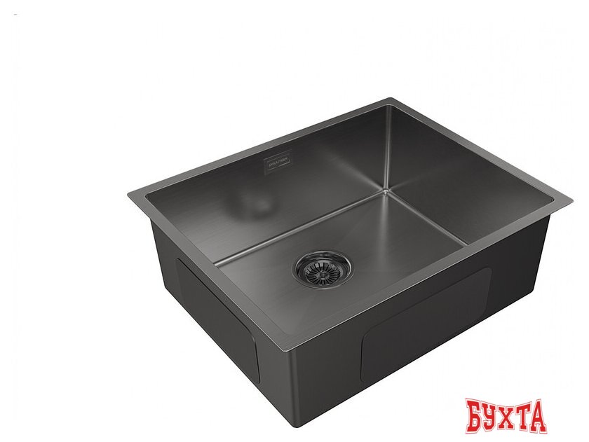 Кухонная мойка Paulmark Next 54 Uni PM215444-GM (черный/вороненая сталь) 2