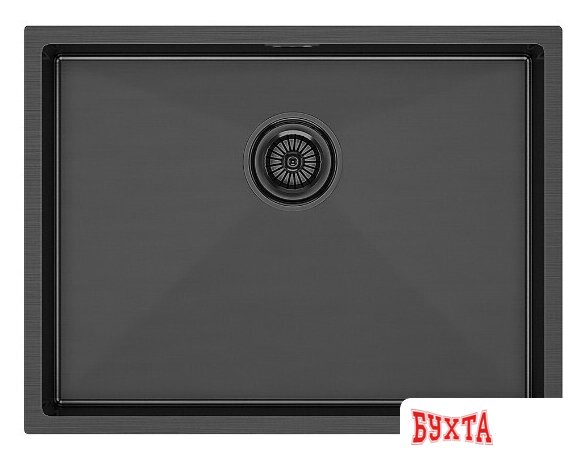 Кухонная мойка Paulmark Next 58 Uni PM215844-GM (черный/вороненая сталь)