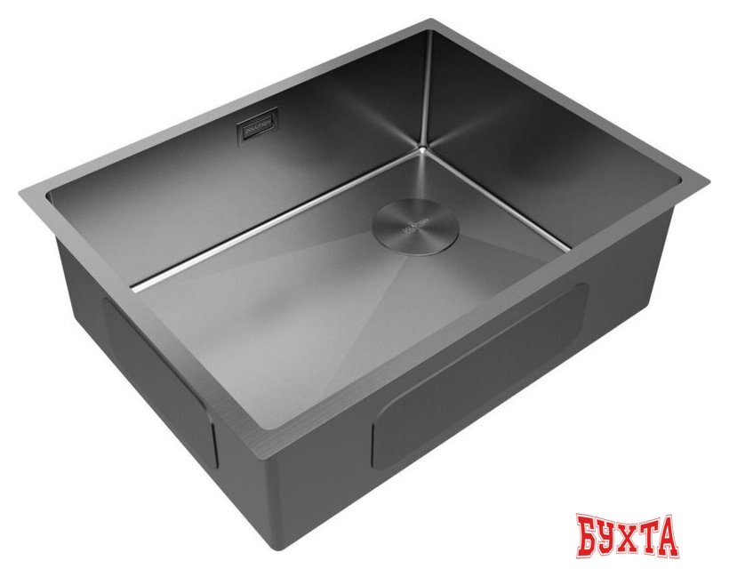 Кухонная мойка Paulmark NEXT-SKEW 58 Uni PM885844-GM (черный/вороненая сталь) 2