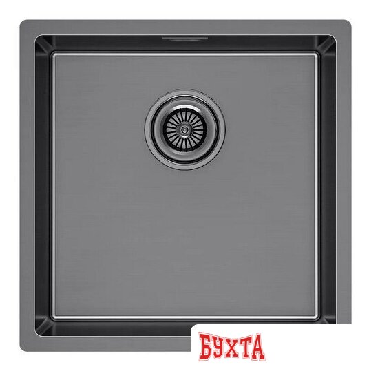 Кухонная мойка Paulmark Lassan 44 UNI LA44-GM (черный/вороненая сталь)