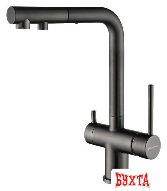 Смеситель Paulmark Serpentine Se213222-GM (черный/вороненая сталь)