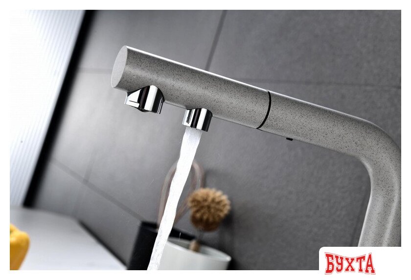 Смеситель Paulmark Serpentine SE213222-DG (серый/графит) 5