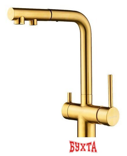 Смеситель Paulmark Serpentine Se213222-BG (золото/брашированное золото)