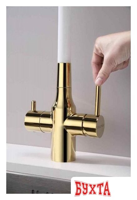 Смеситель Paulmark Salix Sa213419-Gw (золото/белый) 3