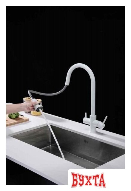 Смеситель Paulmark Lange La214212-431 (белый матовый) 2