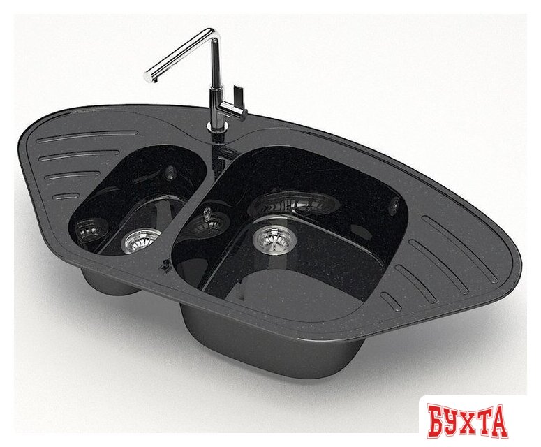 Кухонная мойка MARRBAXX Карельский камень модель 23/Q4 F023Q004 (черный) 2