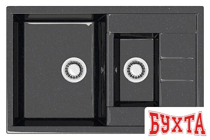 Кухонная мойка MARRBAXX Карельский камень модель 210/Q4 F210Q004 (черный) 1