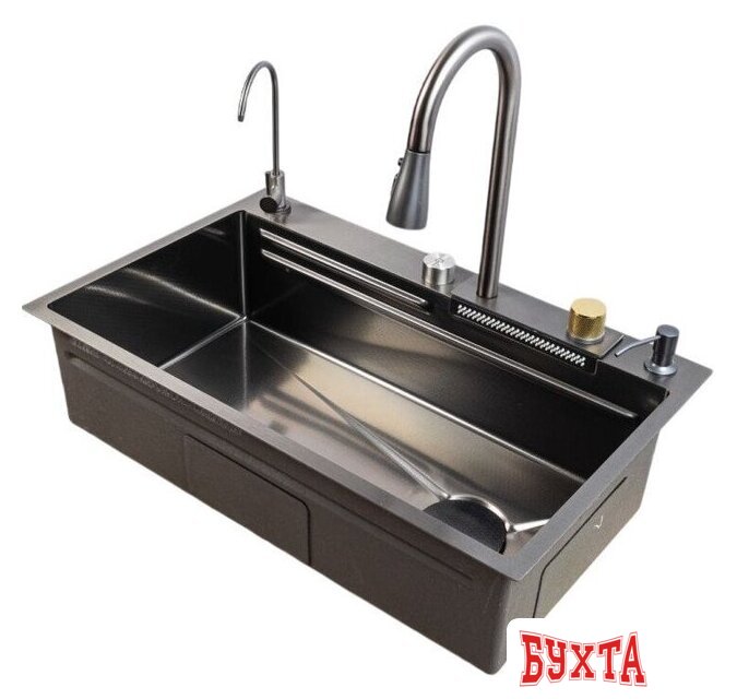 Кухонная мойка MARRBAXX B7546-R Decor B7546-DMR (графит/темно-серый) 3