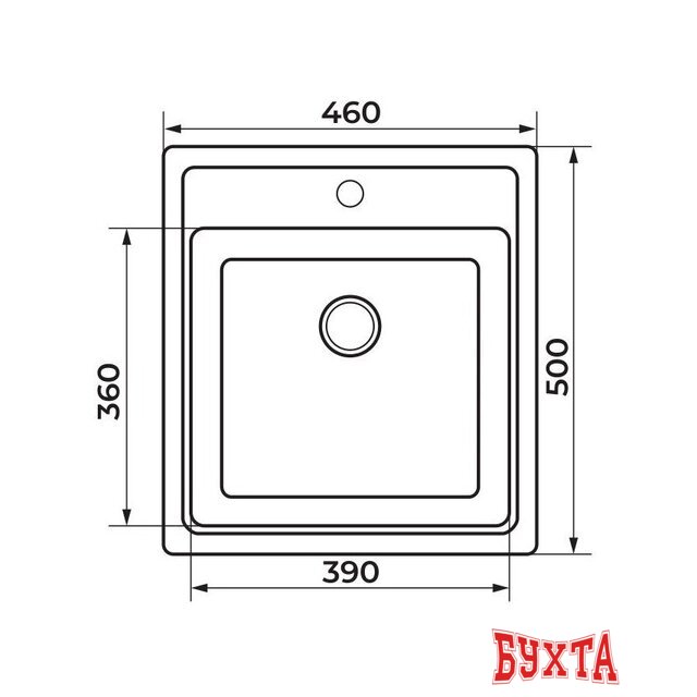 Кухонная мойка Granrus GR-460 (песочный) 2