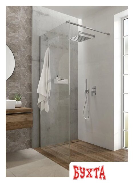 Душевая стенка Deante Mokko Nero Walk-In KQM_030P 3