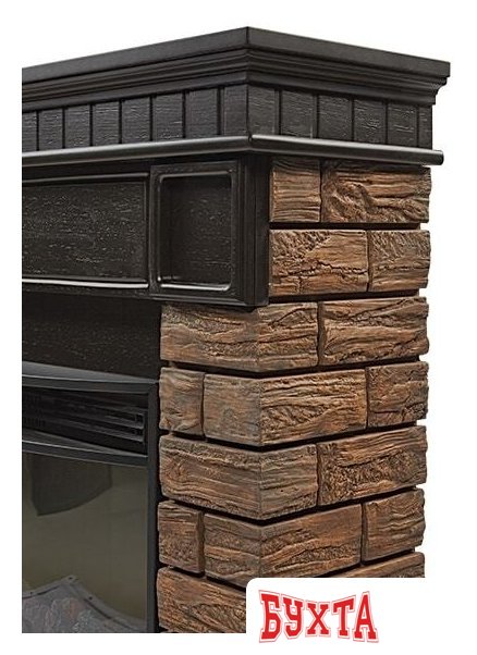 Портал Firelight Bricks Wood 25 (камень темный/шпон венге)