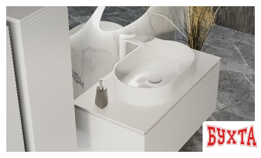 Мебель для ванных комнат Raval Тумба под умывальник Stone 100 Stn.01.100/P/W/JR