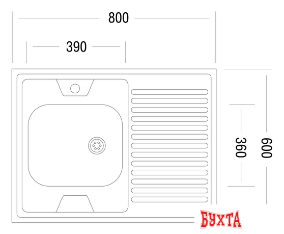 Кухонная мойка Ukinox STD800.600-4C 0L