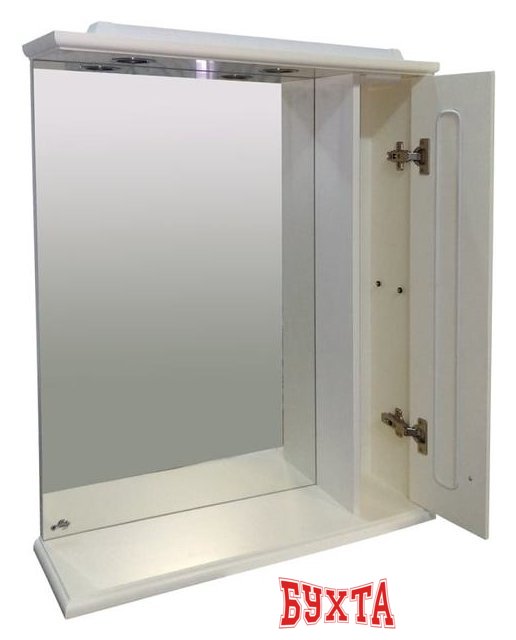 Мебель для ванных комнат Misty Лувр - 85 Зеркало с 1-м шкафчиком, прав., слоновая кость - П-Лвр03085-1014П