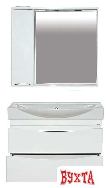 Мебель для ванных комнат Misty Элвис - 85 Тумба подвесная 2 ящ., белая эмаль - П-Элв01085-0112ЯПо