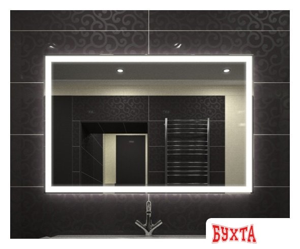 Мебель для ванных комнат Континент Зеркало Mercury LED 100x70 (с часами)