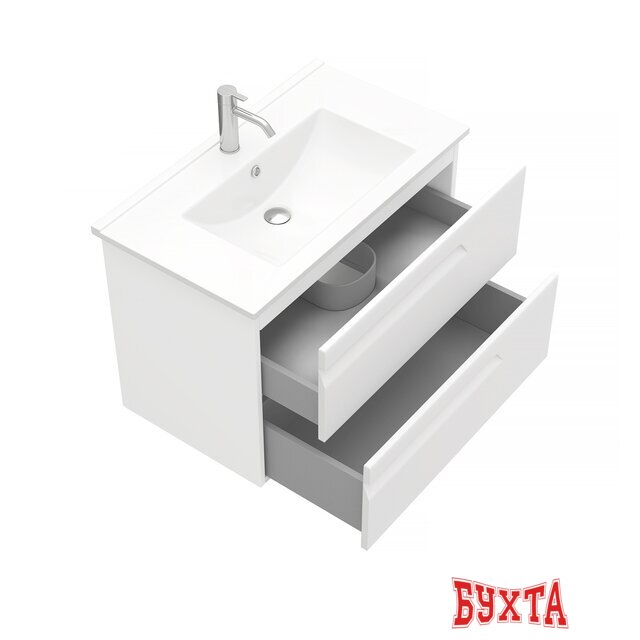 Мебель для ванных комнат Laparet Тумба под умывальник Atlas 80 (белый матовый)