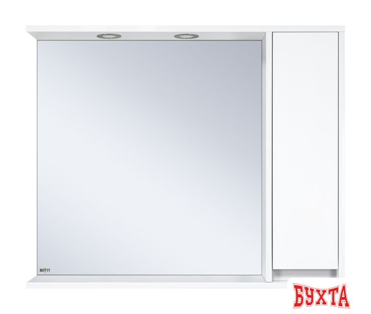 Мебель для ванных комнат Misty Алиса - 90 Зеркало с 1 шкафчиком правое, белая эмаль - Э-Али04090-01П