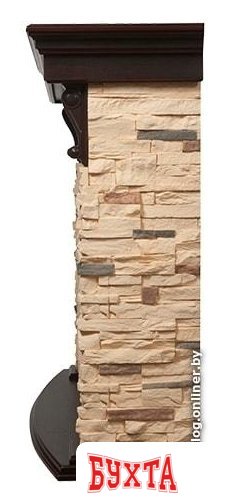 Портал Firelight Torre 25S (камень сланец натуральный/шпон темный дуб)