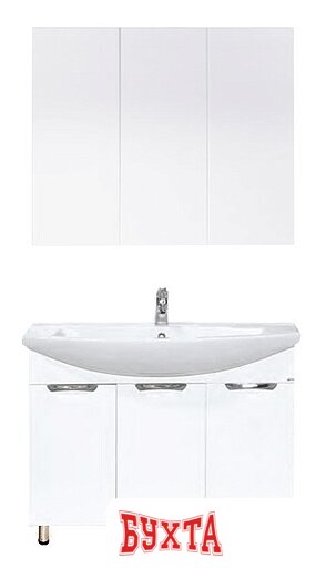 Мебель для ванных комнат Misty Лаванда - 105 Тумба прямая белая - Э-Лав01105-011Пр