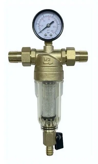 Victoria 27-701 Фильтр с манометром, промывной для хол. воды 1/2