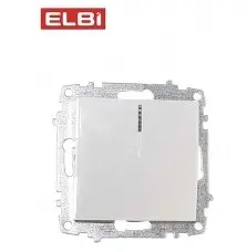 EL-BI,Zena-Vega,выключатель 1-кл с подсветкой,белоснежный,механизм, 609-015600-201 , пр-во:Турция