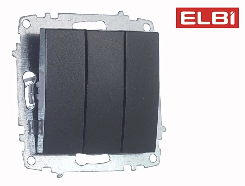 EL-BI,Zena-Vega,выключатель 3-кл,дымчатый,механизм, 609-011100-254 , пр-во:Турция
