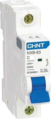 Автоматический выключатель NXB-63 1P 40A 6кA х-ка C, CHINT, арт.814018, Китай