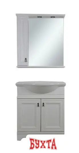 Мебель для ванных комнат Misty Шкаф с зеркалом Лувр 85 L (Белый)