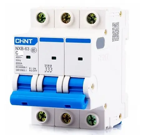 Автоматический выключатель NXB-63 3P 63A 6кА х-ка C (CHINT), арт.814176