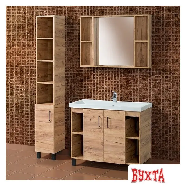 Мебель для ванных комнат Акваль Зеркало Лофт 100