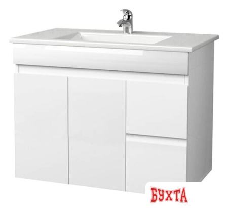 Мебель для ванных комнат Toppus Тумба Velour 80 с умывальником Next (белый глянец)